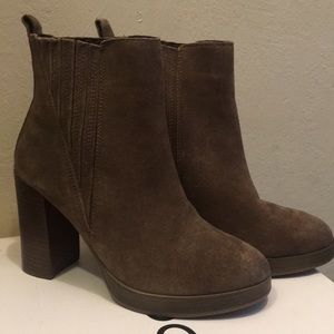 Brown suede boots
